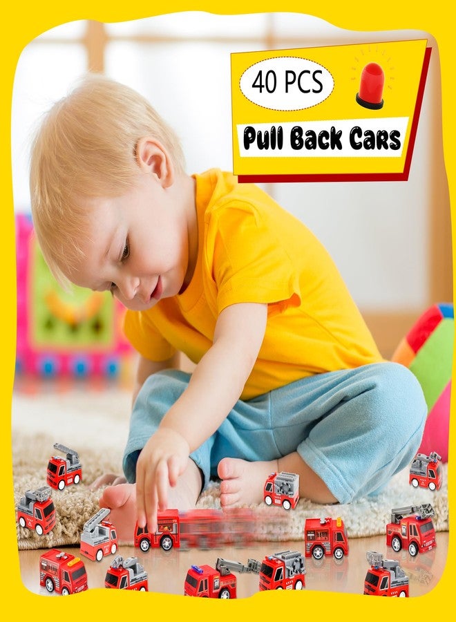 Conagel 40 Pcs Mini Pullback Fire Truck Toy Plastic Pull Back Firetrucks Toy Bulk Small Fire and Emergency Toy Trucks Set for Kids Firefighter Birthday Party Supplies, 8 Styles - Image 3